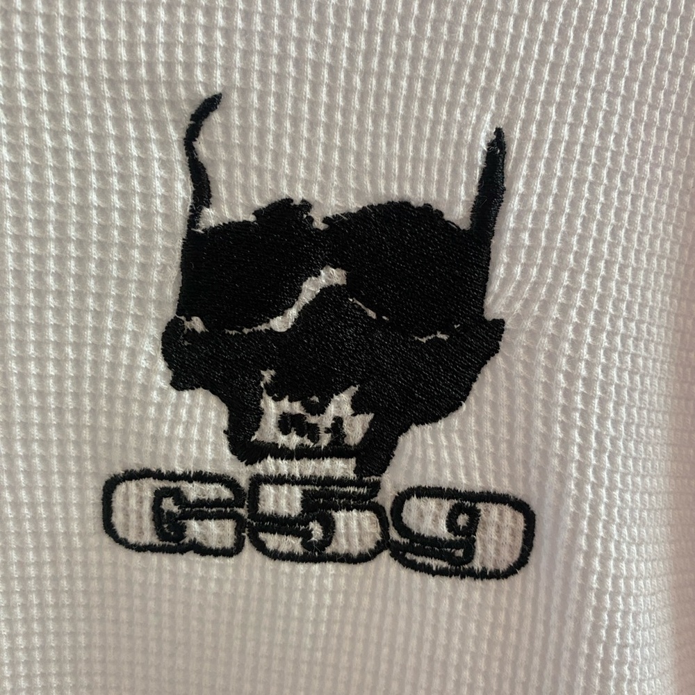 G59 100% Cotton White Long Sleeve Thermal Shirt with Small Black Logo, Size XL - Picture 5 of 5